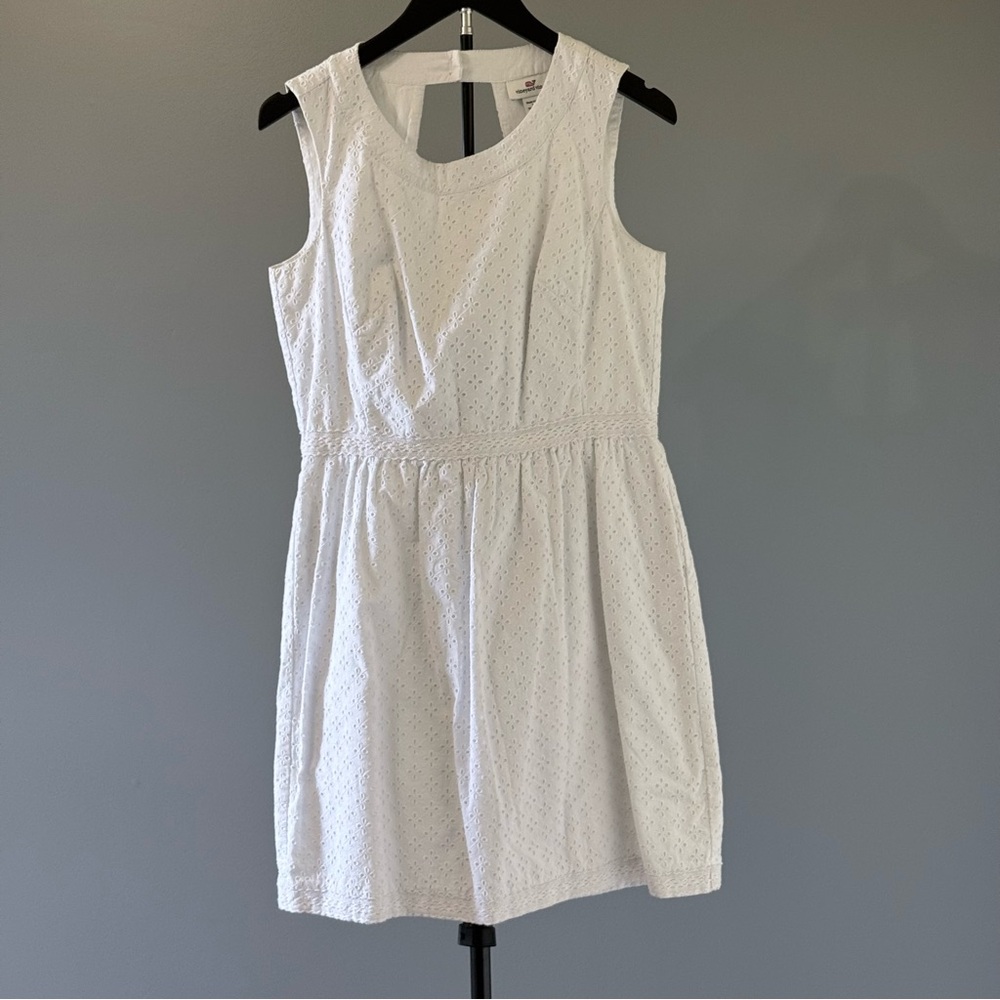 Vineyard Vines White Sleeveless Eyelet Mini Dress
